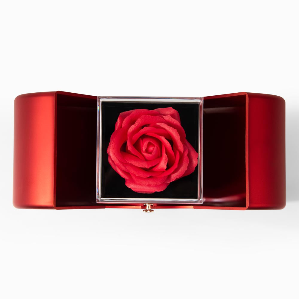 Love Knot Necklace with Red Heart Rose Box