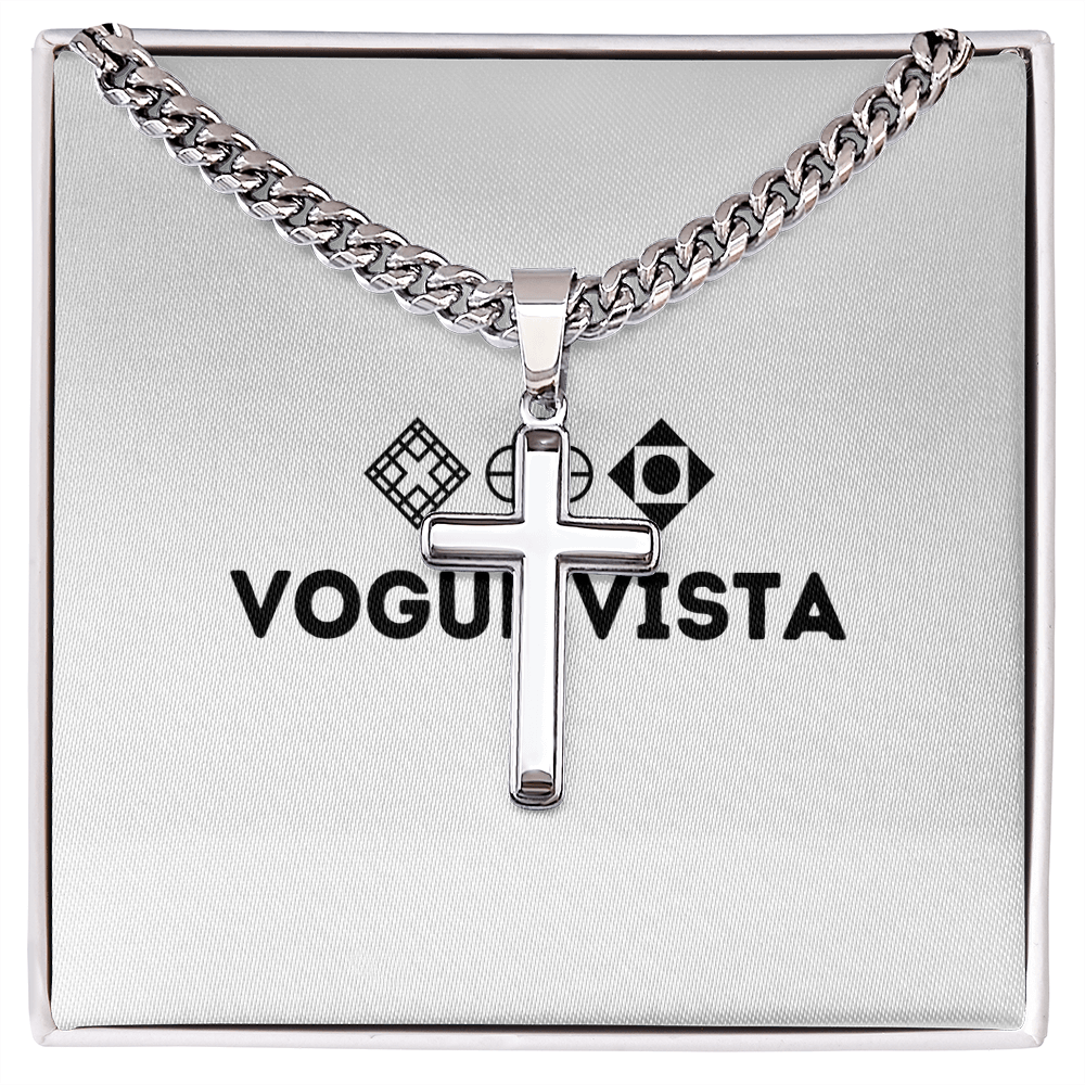 Artisan Cross with Cuban Link Chain