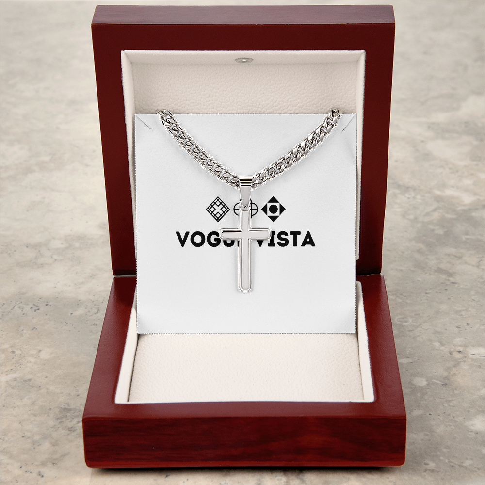Artisan Cross with Cuban Link Chain