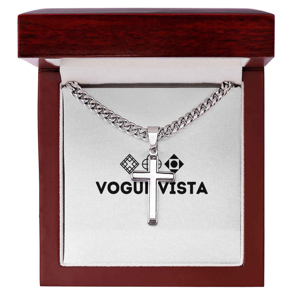 Artisan Cross with Cuban Link Chain