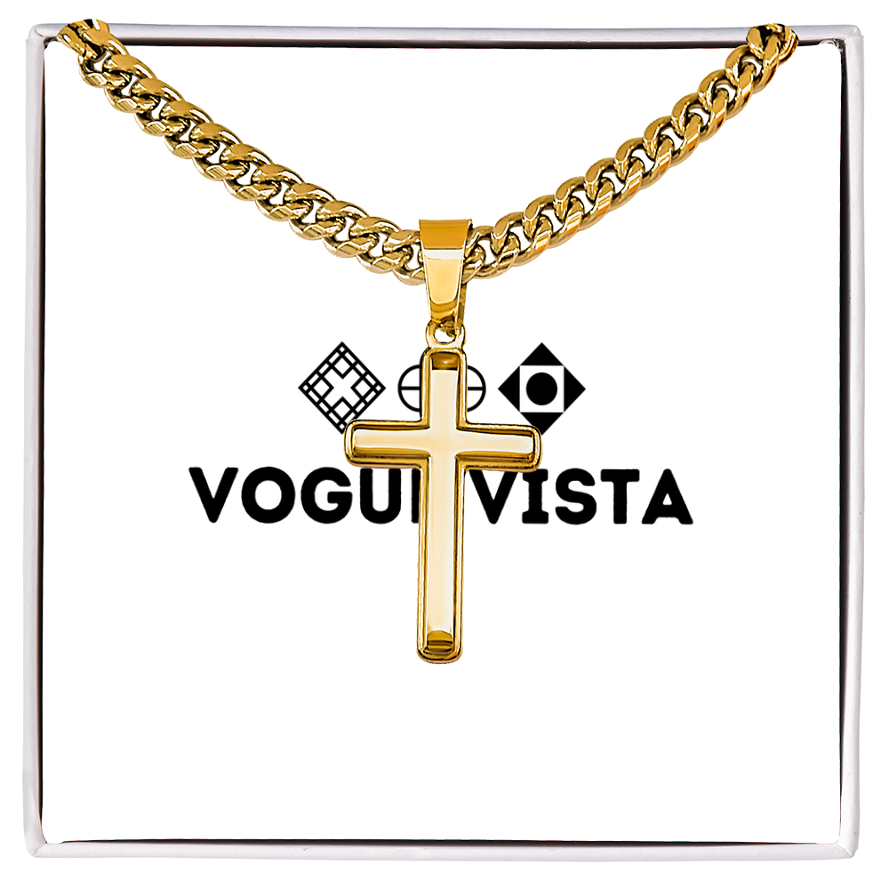 Artisan Cross with Cuban Link Chain