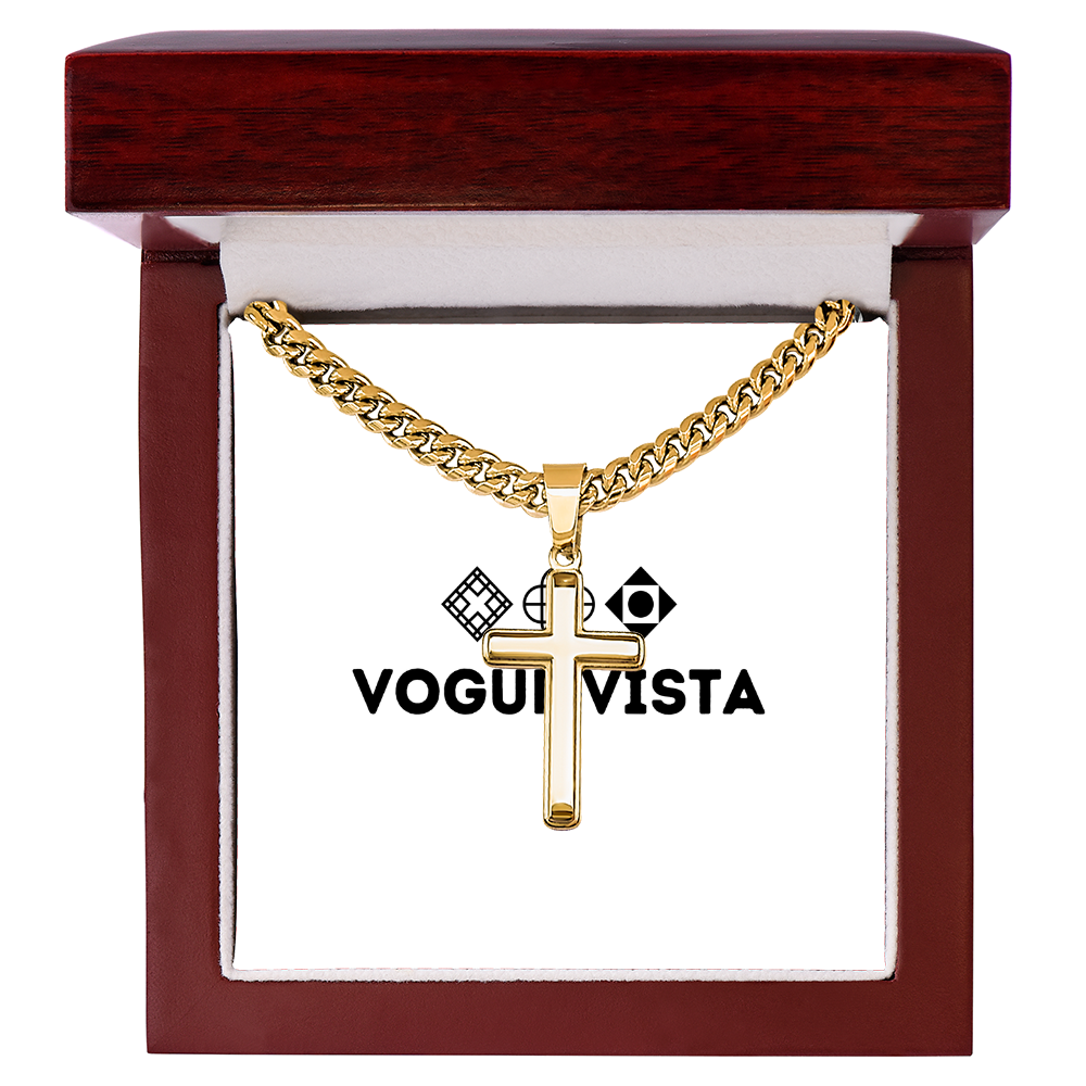 Artisan Cross with Cuban Link Chain