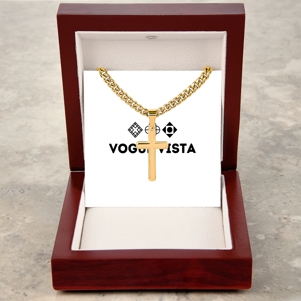 Artisan Cross with Cuban Link Chain