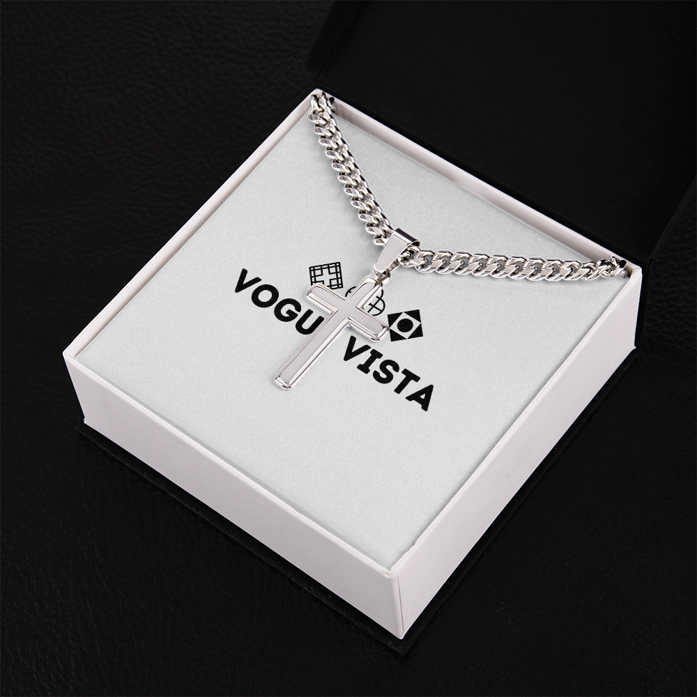 Personalized Cross with Cuban Link Chain