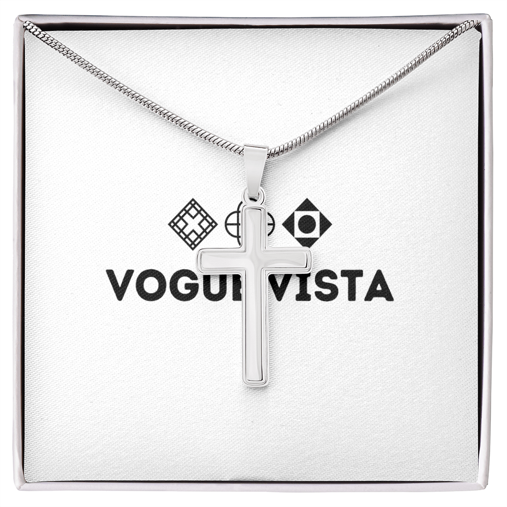 Artisan Cross Necklace with Snake Chain