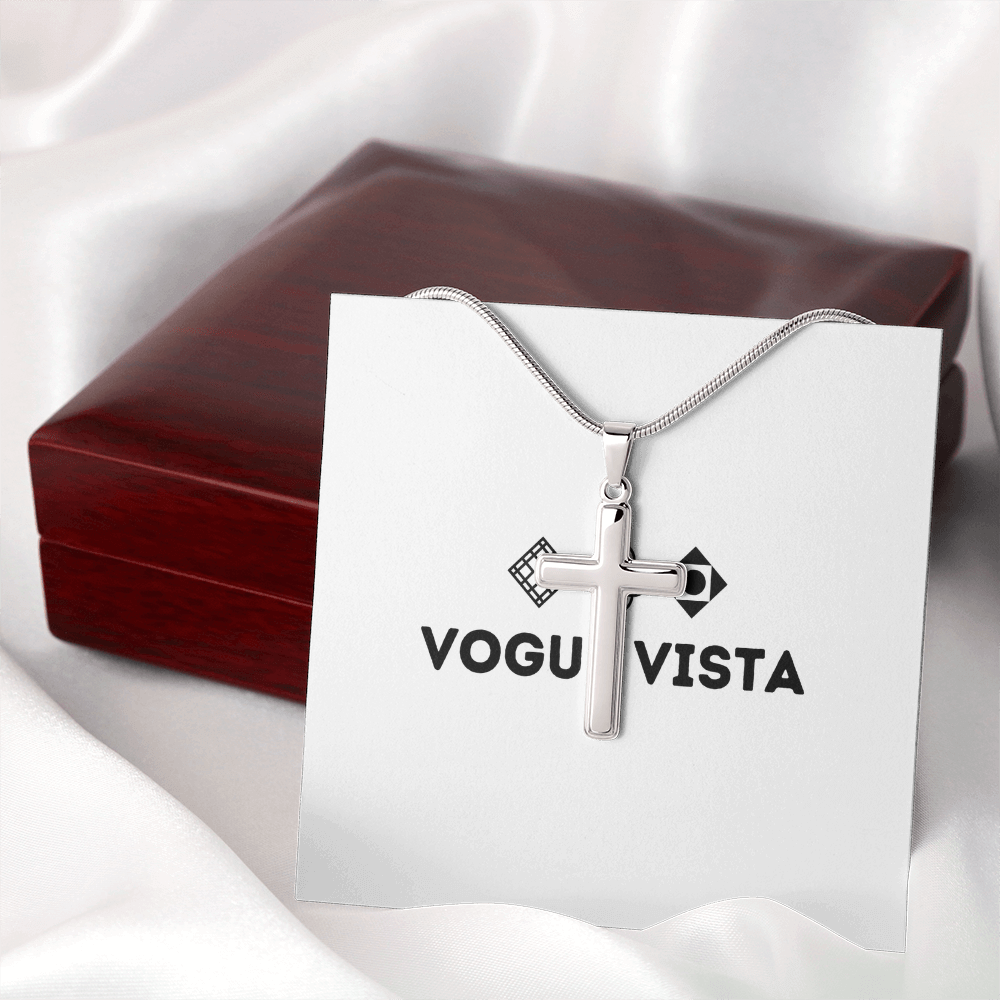 Artisan Cross Necklace with Snake Chain