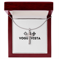 Artisan Cross Necklace with Snake Chain