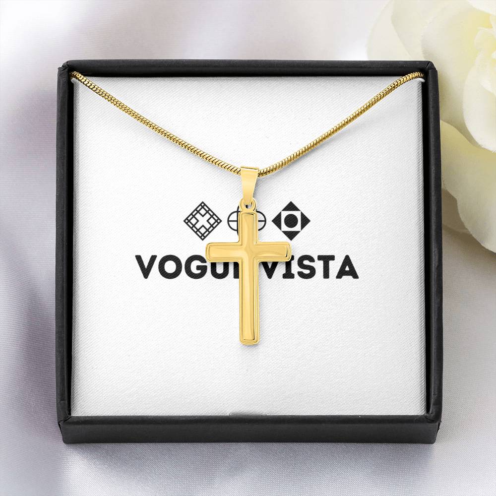 Personalized Cross Necklace with Snake Chain