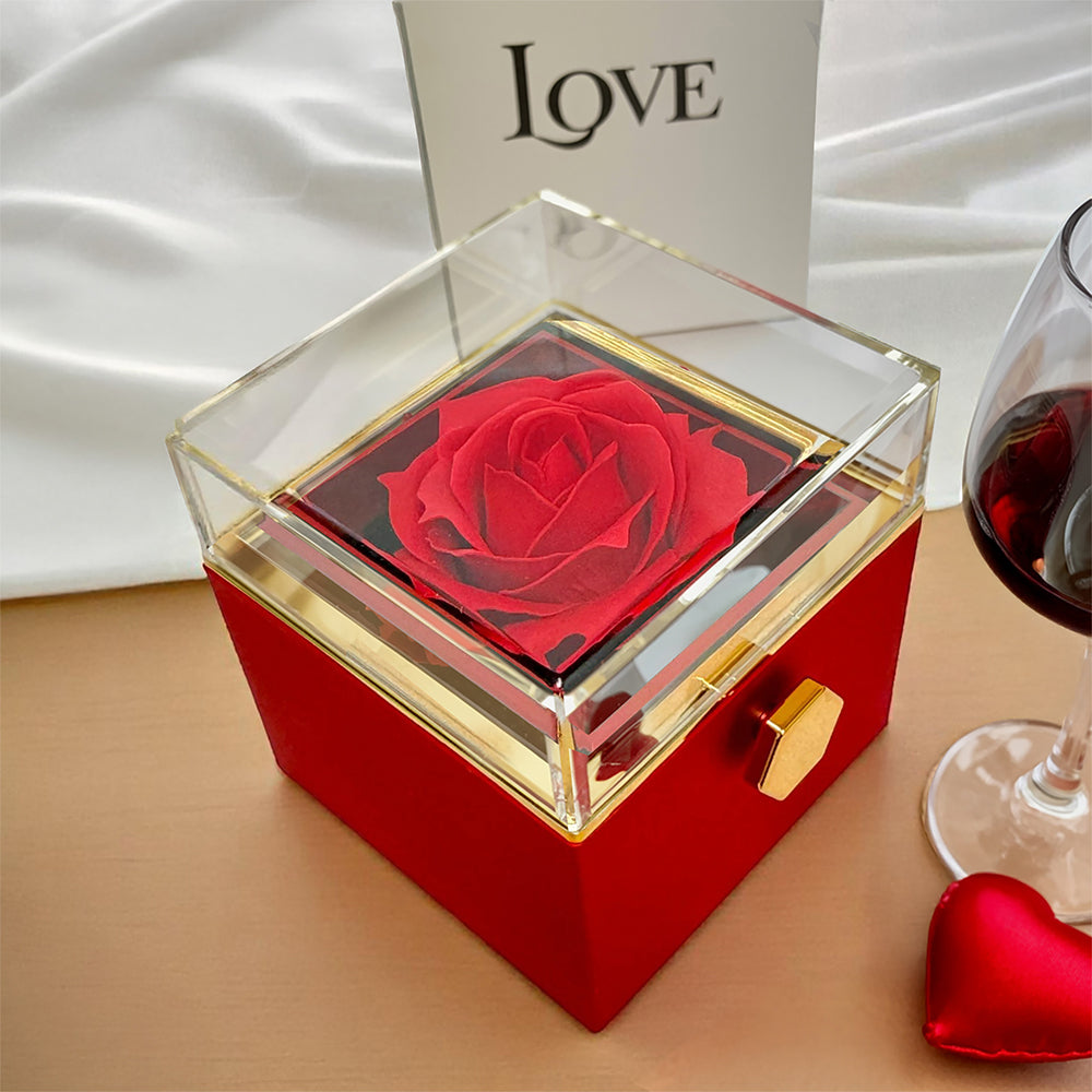 Alluring Beauty with Rotating Rose Gift Box