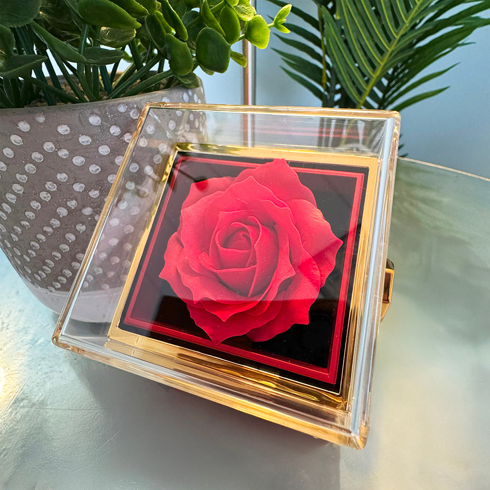 Alluring Beauty with Rotating Rose Gift Box
